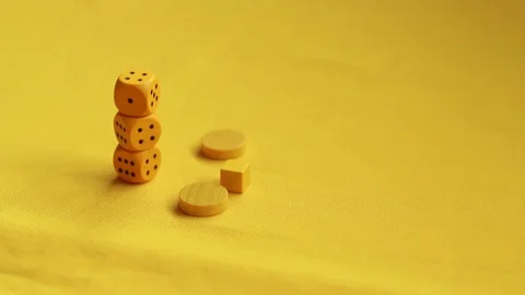 Yellow dice and chips Stock Footage 89321863