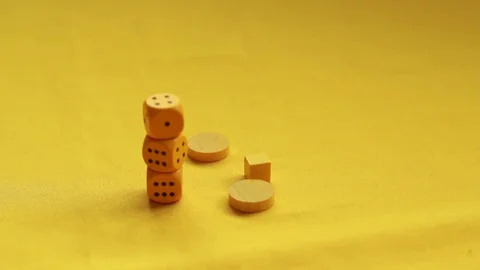 Yellow dice and chips Stock Footage 89321933