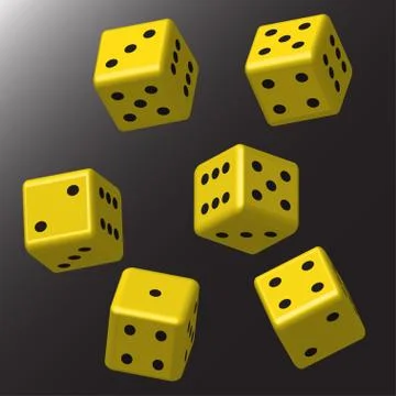 Yellow Dice with Black Points Stockillustratie