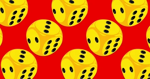 Yellow dice pattern on red 스톡 동영상 240969714
