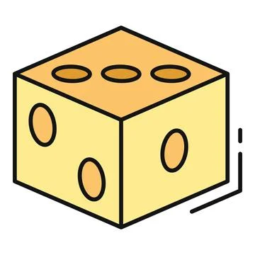 Yellow dice representing chance, gambling, and game Stock Illustration