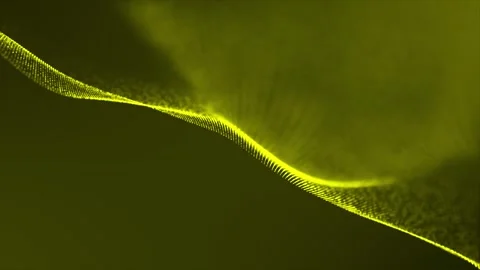 Yellow digital abstract particle wave background , technology background Stock Footage 276161131