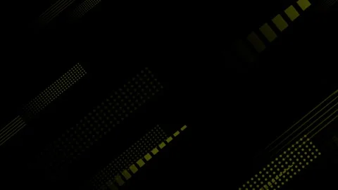 Yellow digital abstract shapes floating diagonally on black background Video stock 302559001