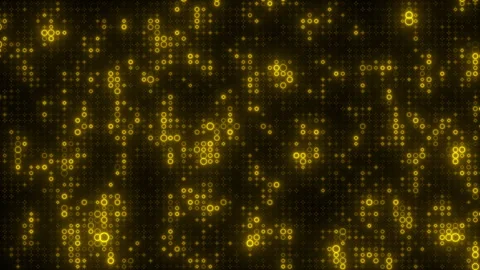 Yellow digital dots, Digital Wave Grid Tech Modern digital particles Stock Footage 348191340