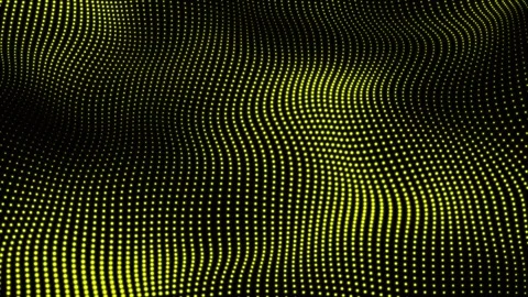 Yellow digital dots form wave and black abstract background. Futuristic, Mo.. Stock Footage 247260815