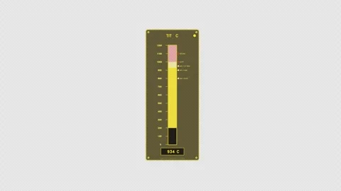 Yellow Digital Temperature Gauge HUD Element Stock Footage 335134874