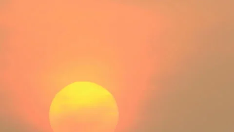 Yellow disk of sun in dawn Stock Footage 150348878