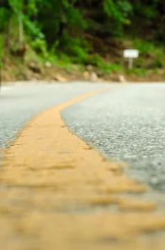 Yellow divide lines Stock Photos