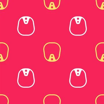 Yellow Diving mask icon isolated seamless pattern on red background. Extreme Stock Illustration