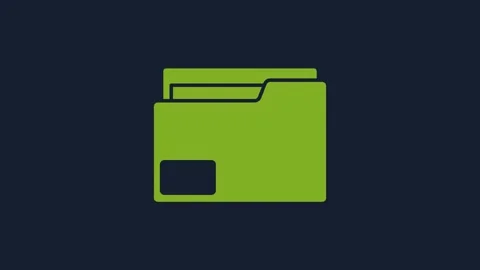 Yellow Document folder icon isolated on blue background. Accounting binder Stock Footage 232030026