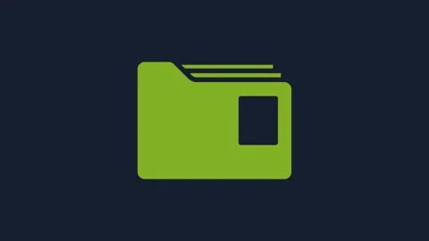 Yellow Document folder icon isolated on blue background. Accounting binder Stock Footage 232056120