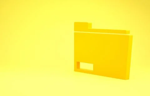 Yellow Document folder icon isolated on yellow background. Accounting binder  Stock-Illustration