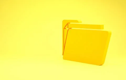 Yellow Document folder icon isolated on yellow background. Accounting binder  Stock-Illustration