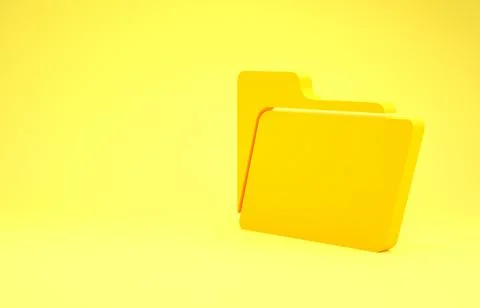 Yellow Document folder icon isolated on yellow background. Accounting binder  Stock-Illustration