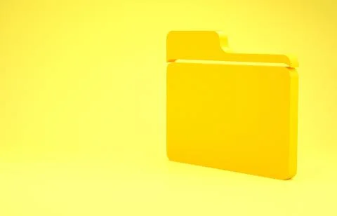 Yellow Document folder icon isolated on yellow background. Accounting binder  Stock-Illustration