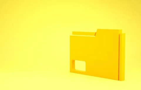 Yellow Document folder icon isolated on yellow background. Accounting binder  Stock-Illustration