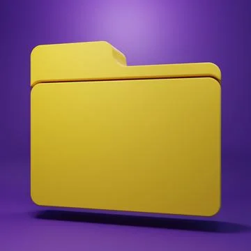 Yellow Document folder icon isolated on purple background. Accounting binde.. 库存插图