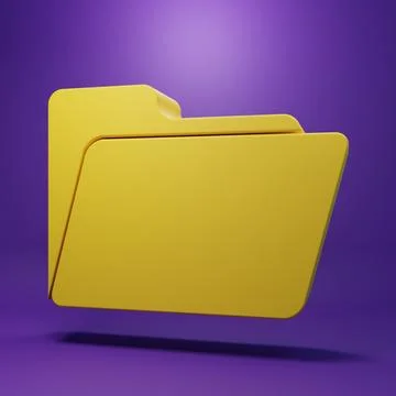 Yellow Document folder icon isolated on purple background. Accounting binde.. Stock-Illustration