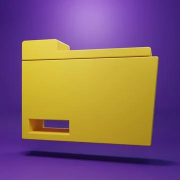 Yellow Document folder icon isolated on purple background. Accounting binde.. Illustrazione stock