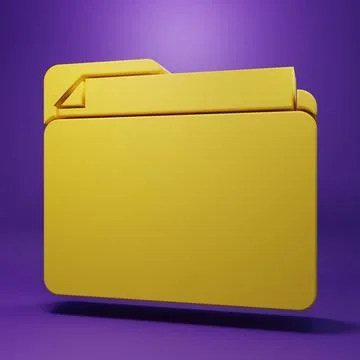Yellow Document folder icon isolated on purple background. Accounting binde.. Stock-Illustration