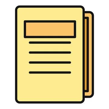 Yellow document folder icon showing stacked files Illustrazione stock