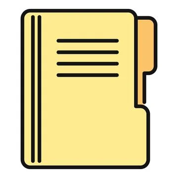 Yellow document folder icon showing records organization Stock Illustration