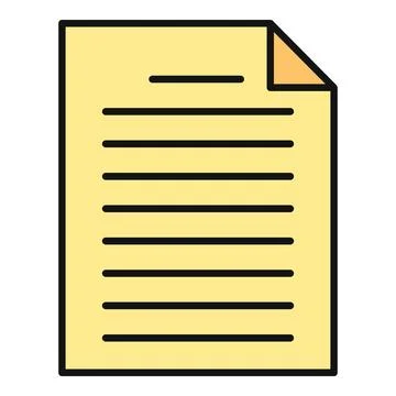 Yellow document page with folded corner icon 스톡 일러스트