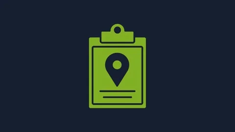 Yellow Document tracking marker system icon isolated on blue background. Parcel Vídeos de archivo 232020597