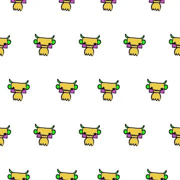 Yellow doll pattern Stock Illustration