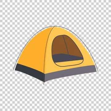 Yellow Dome Camping Tent Vector Illustration for Outdoor Adventure Travel Stock Illustration