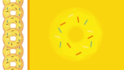 Yellow Donut with Rainbow Sprinkle Topping Stock Footage 335637470