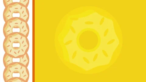 Yellow Donut with Side Pattern Arrangement Stock Footage 335637456