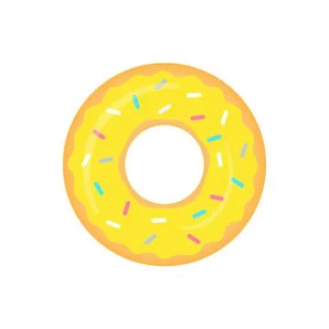 Yellow donut vector isolated on white Stock Illustration