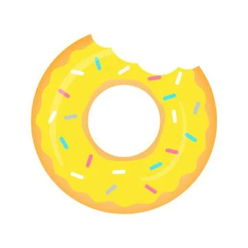 Yellow donut vector isolated on white. Stock Illustration