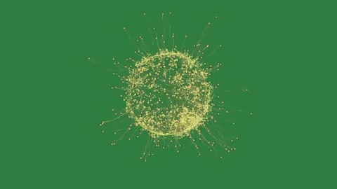 Yellow dot and the number 8 gold dots particles cell style scene elements Stock Footage 335696146