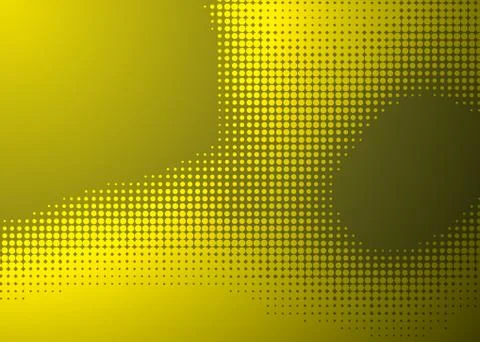 Yellow dot halftone green gradient background. Stock Illustration