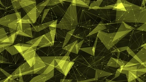 Yellow Dot Lines Connection for cyber futuristic background animation. Stock Footage 207547398