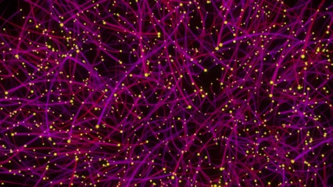Yellow dots with red trails. Seamless loop Stock Footage 166492416