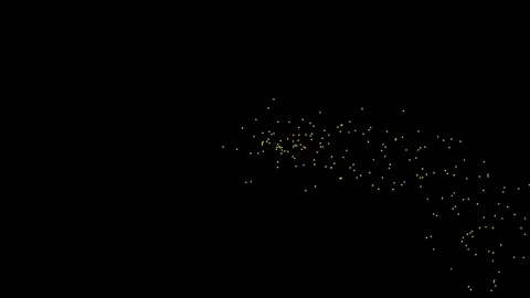 Yellow dots scattered on black background Stock Footage 321610304