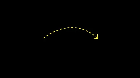 Yellow dotted arrow pointing left to right animation Stock Footage 321609809