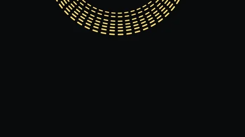 Yellow Dotted Circle Spin Black Background Loop Stock Footage 332914631
