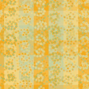 A yellow dotted plaid seamless vector pattern Stock Illustration
