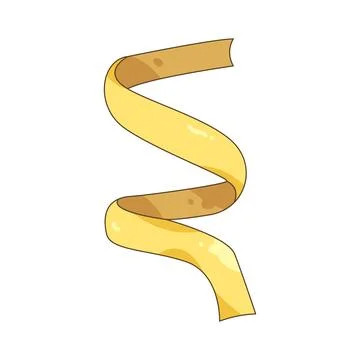 Yellow double fold ribbon Иллюстрация