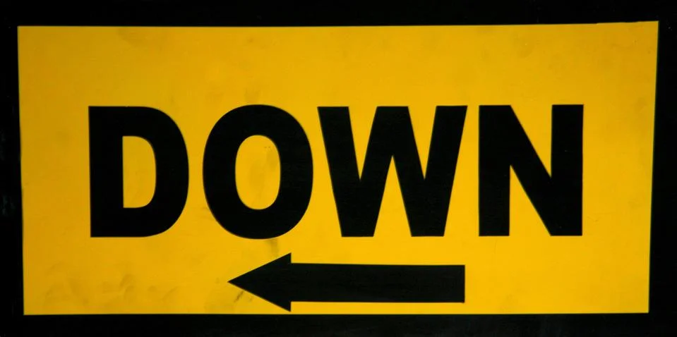 Yellow down Stock Photos