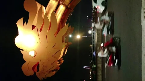 Yellow Dragon Bridge at night in Da Nang city, Central Vietnam 스톡 동영상 248430904