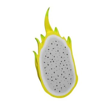 Yellow Dragon fruit isolated on white background Stock Illustration