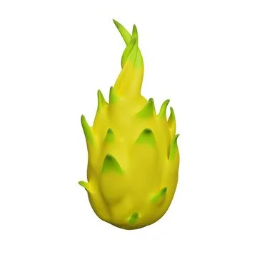 Yellow dragon fruit on white background Stock Illustration