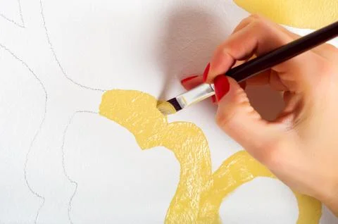Yellow drawing Stock Photos
