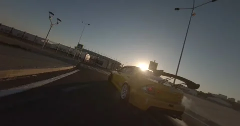 Yellow drift car 動画素材 147529633