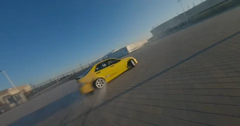 Yellow drift car 動画素材 147529660